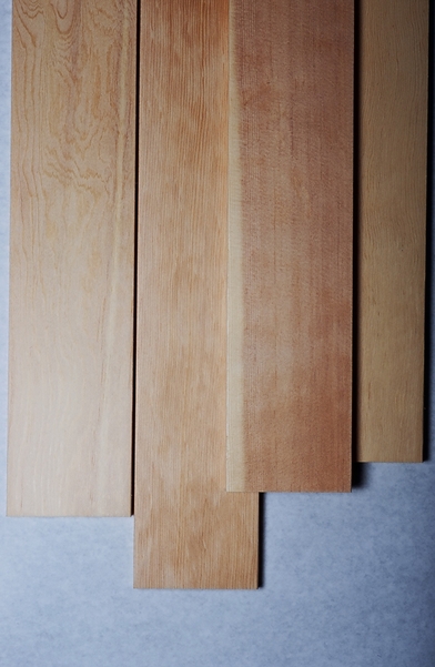 Several smooth finished sitka spruce (Picea sitchensis) dimensional lumber boards shown as examples