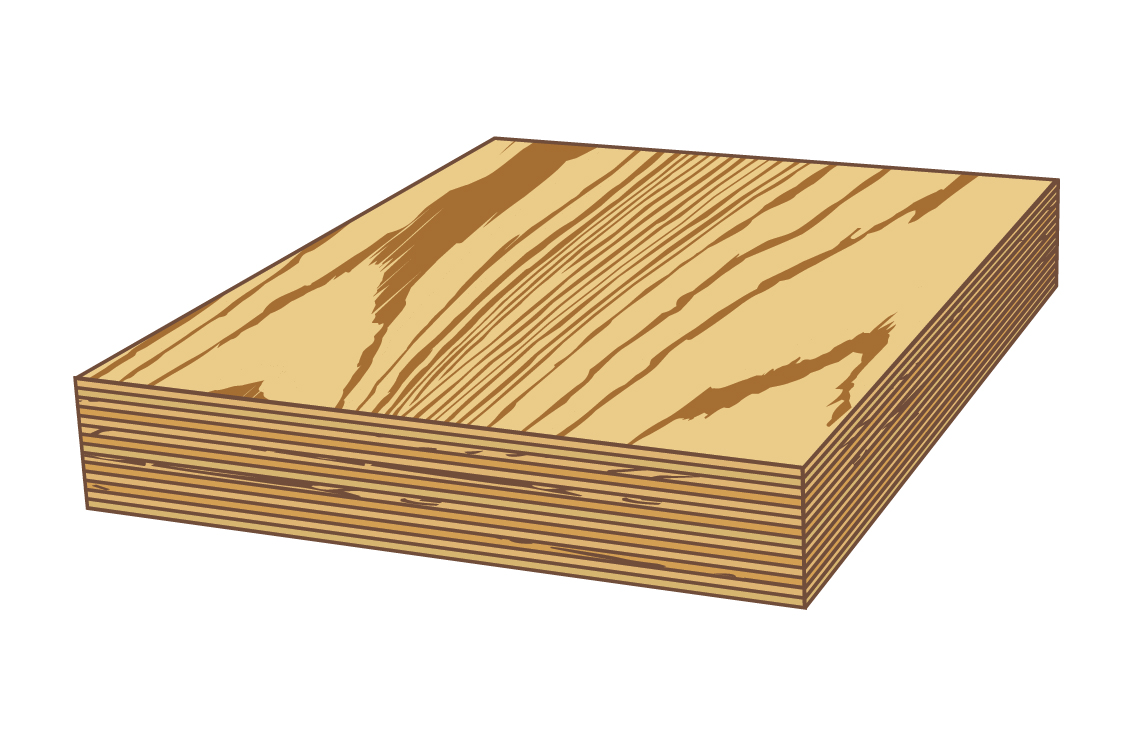 3D rendering of laminated veneer lumber (LVL) - where veneers are bonded together under heat and pressure. LVL is made from rotary-peeled veneers that are bonded together under heat and pressure into large panels that are cut into a range of widths