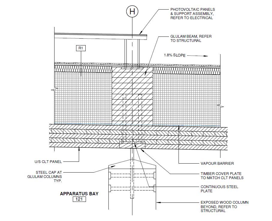 Roof detail drawing of District of Saanich Fire Station #2 Redevelopmentnich Fire Station #2 Redevelopment